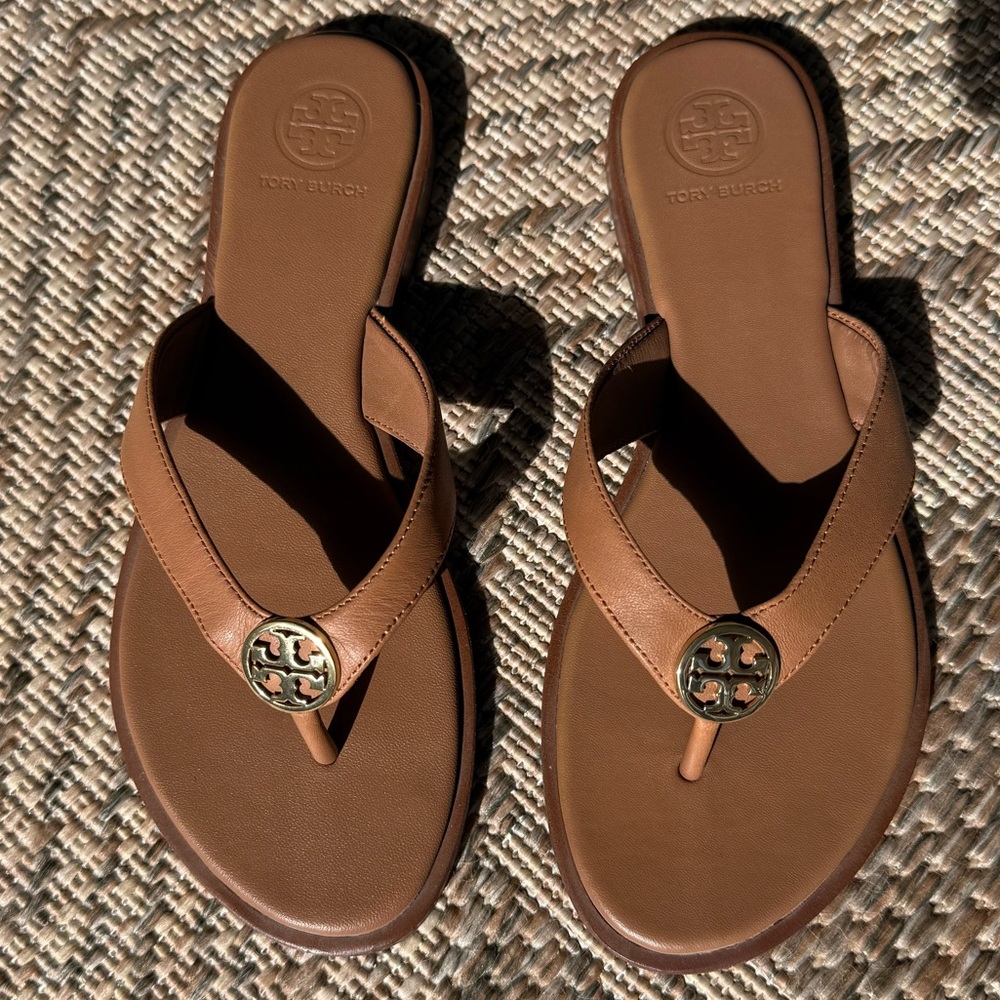 Tory Burch Benton Tan Leather Sandals Size 6